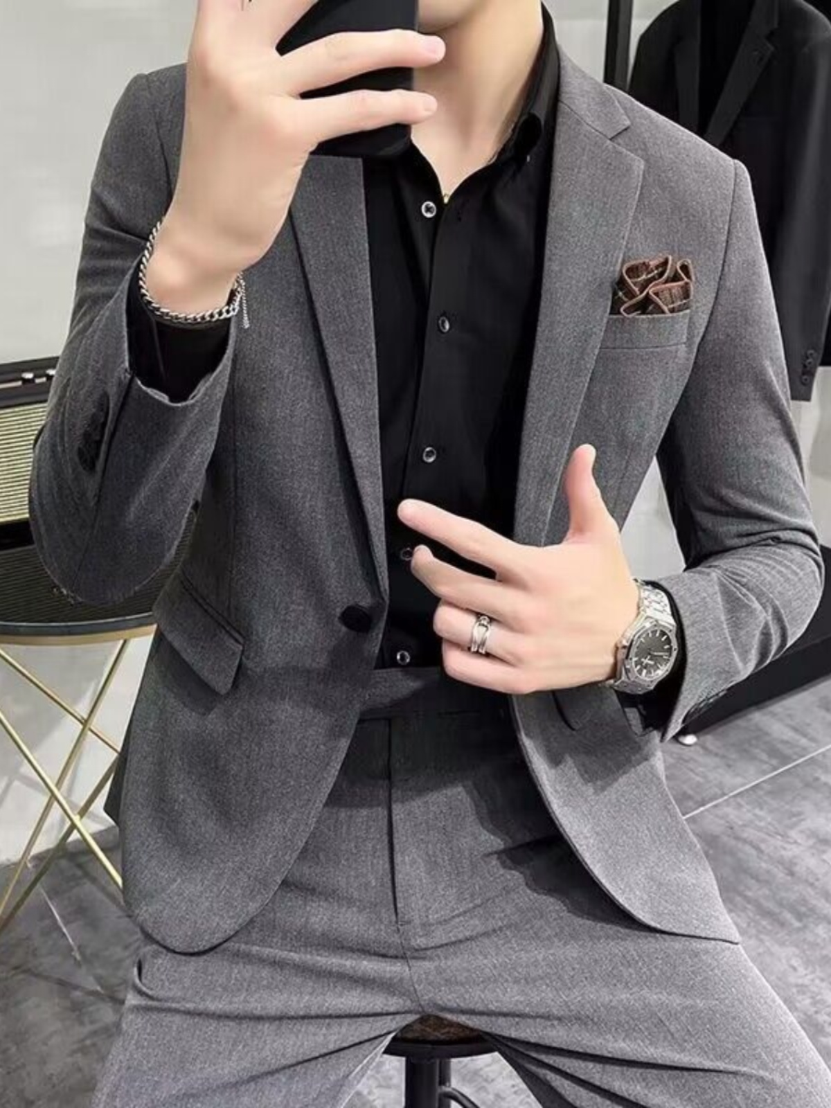 Men'S Urban Formal Wear - Деловой повседневный костюм-тройка для мужчин, свадебный