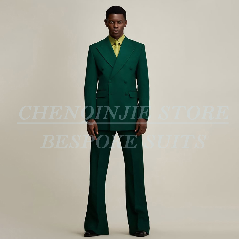 Men Formal Wear Pants - Роскошный зеленый мужской костюм для свадьбы,