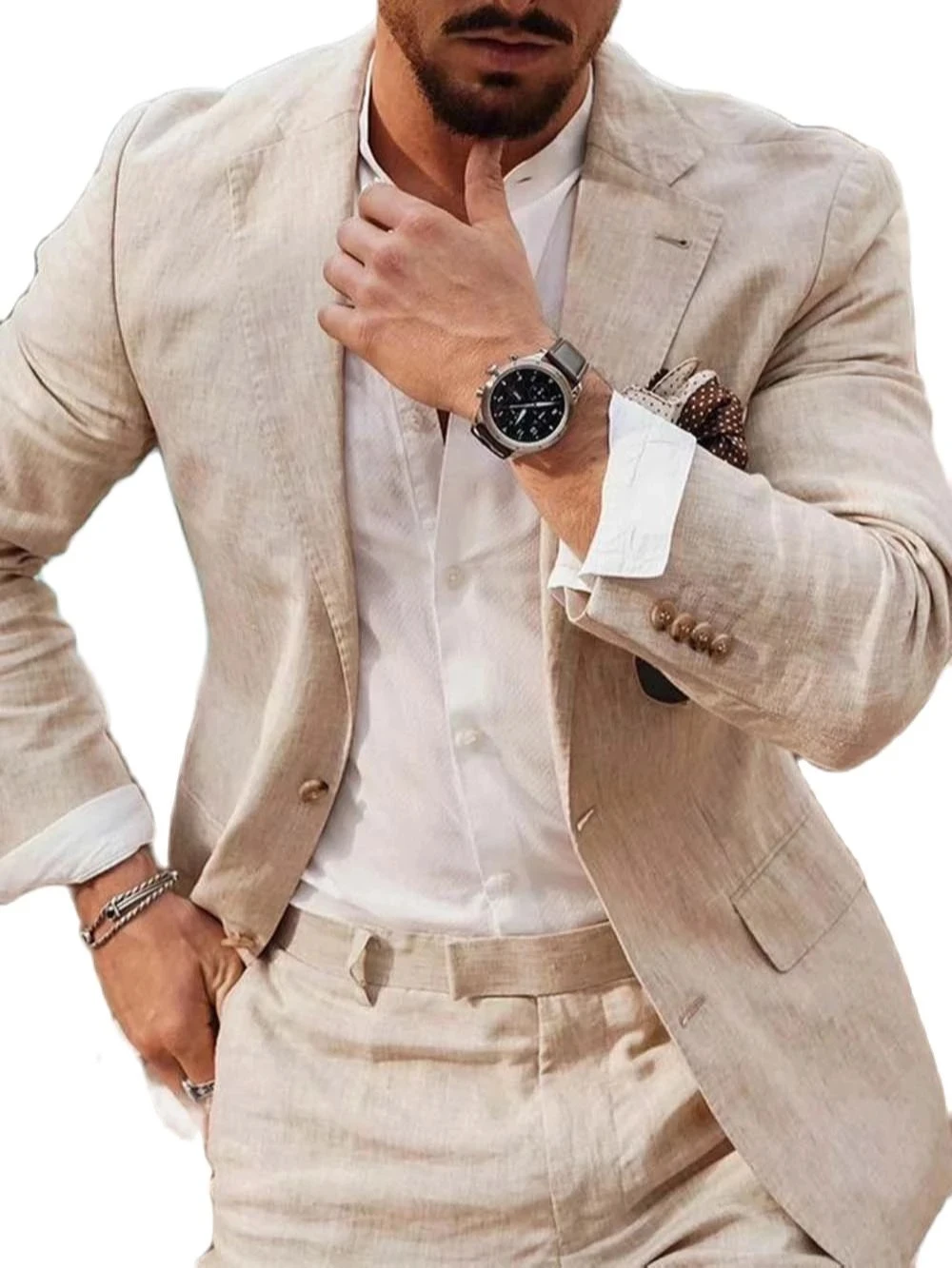 Летний пляжный деловой льняной – обзор и цена Men Formal Wear Pants