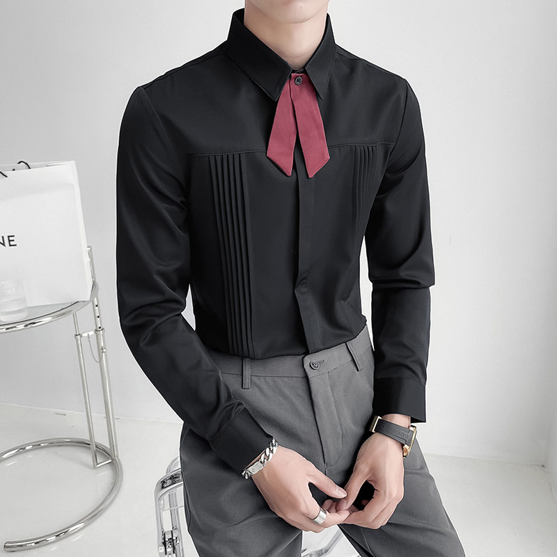 Роскошная мужская рубашка для  – обзор и цена Korean Men Formal Wear