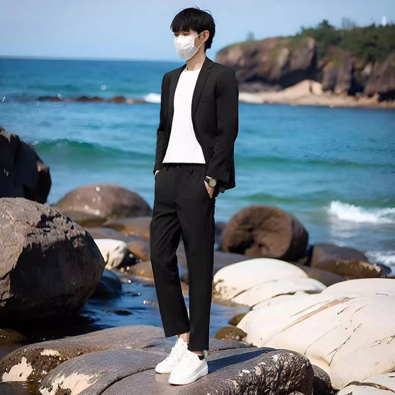 Мужской легкий летний костюм,  – обзор и цена Korean Men Formal Wear