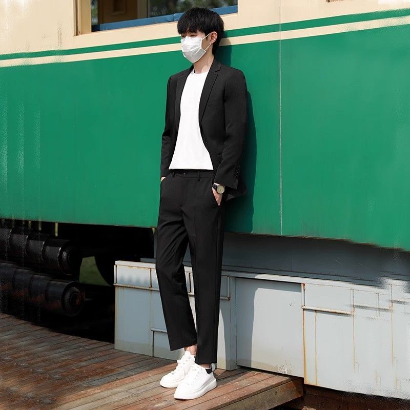Мужской легкий летний костюм,  – обзор и цена Korean Men Formal Wear