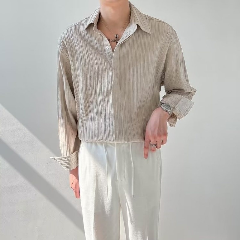 Черно-абрикосовая белая рубашк – обзор и цена Korean Men Formal Wear